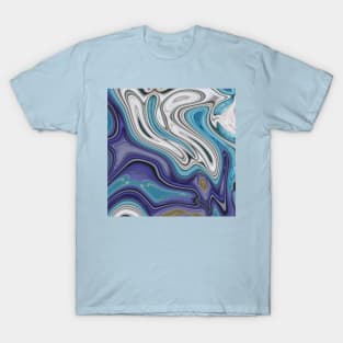 nautical summer beach ocean blue swirls T-Shirt